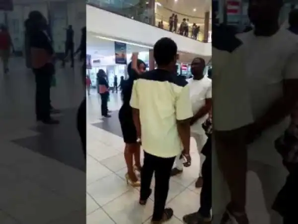 Video: Nigerian Lady Proposes To Her Boy At A Mall & He Runs Away. She Cries